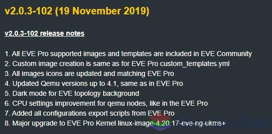 EVE-NG v2.0.3-102社区版更新